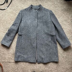 VTG Judi Rich Wool Tweed Coat Andover Tweeds Salt Pepper Minimalist